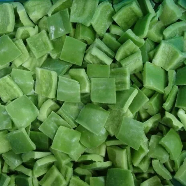 Frozen green bell pepper Flakes